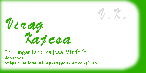 virag kajcsa business card